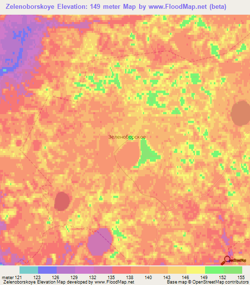 Zelenoborskoye,Russia Elevation Map