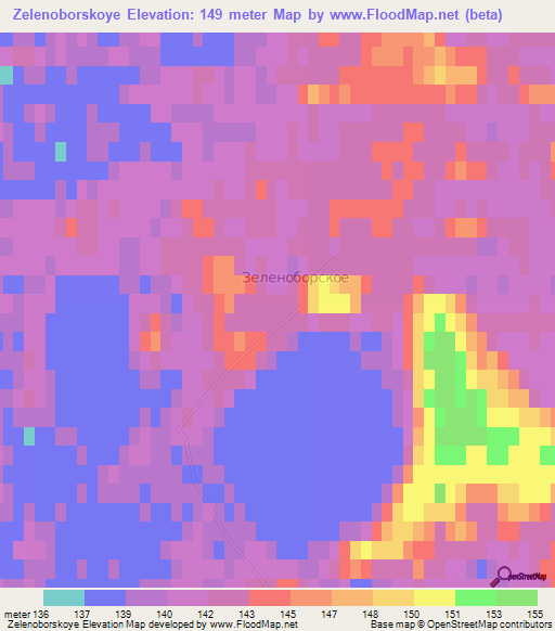 Zelenoborskoye,Russia Elevation Map