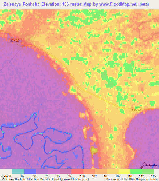 Zelenaya Roshcha,Russia Elevation Map