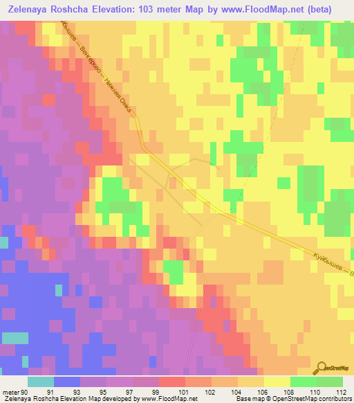 Zelenaya Roshcha,Russia Elevation Map