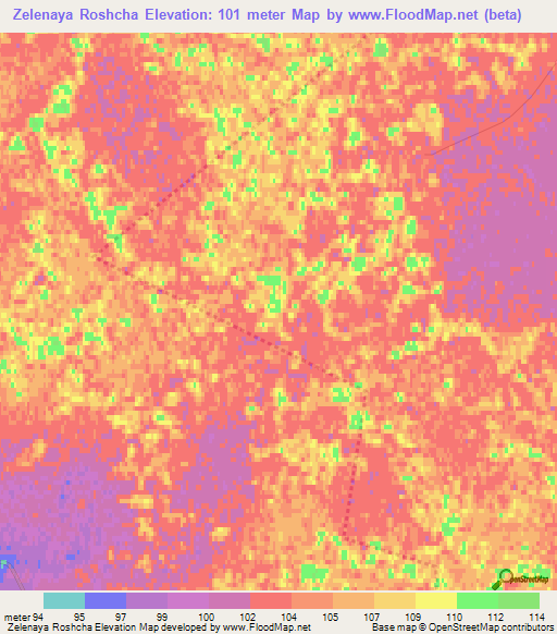 Zelenaya Roshcha,Russia Elevation Map