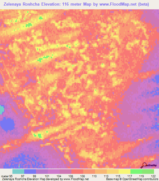 Zelenaya Roshcha,Russia Elevation Map