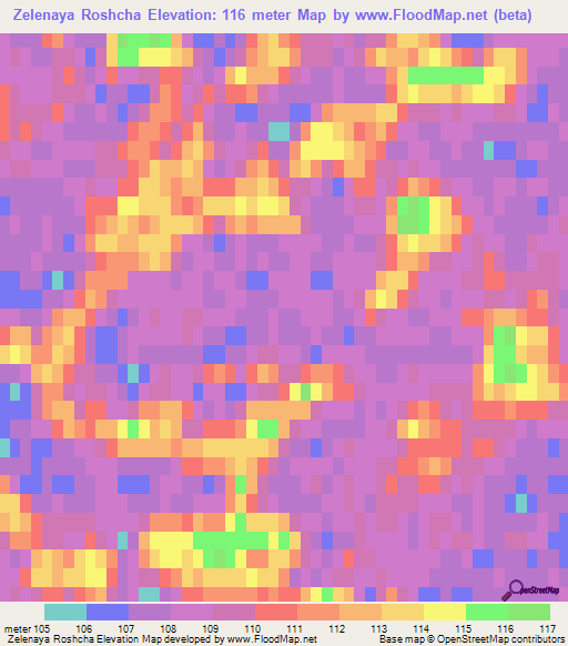 Zelenaya Roshcha,Russia Elevation Map