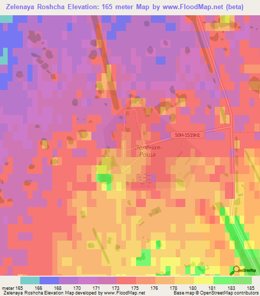 Zelenaya Roshcha,Russia Elevation Map