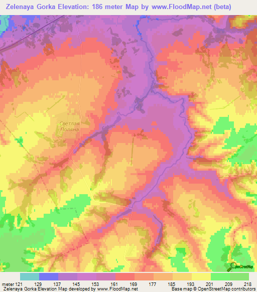 Zelenaya Gorka,Russia Elevation Map