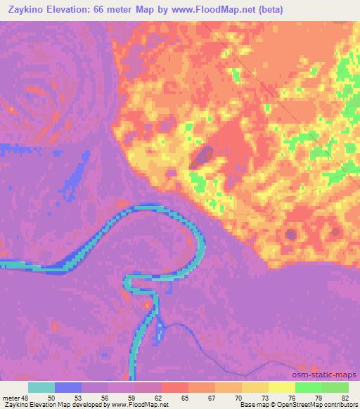 Zaykino,Russia Elevation Map