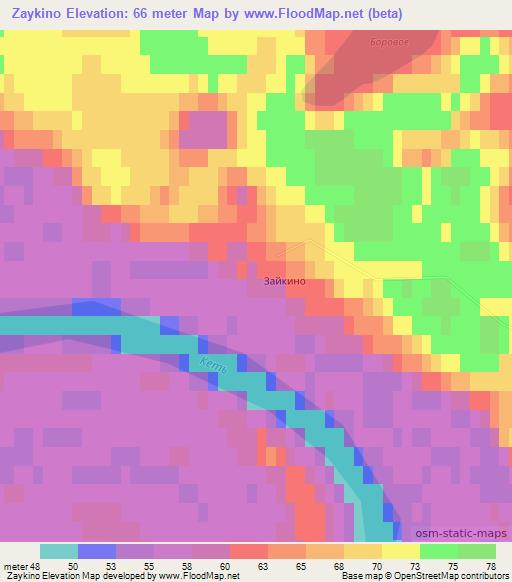 Zaykino,Russia Elevation Map