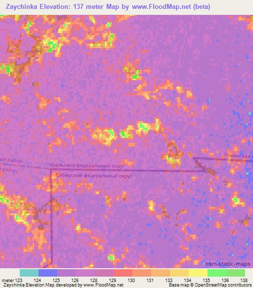 Zaychinka,Russia Elevation Map