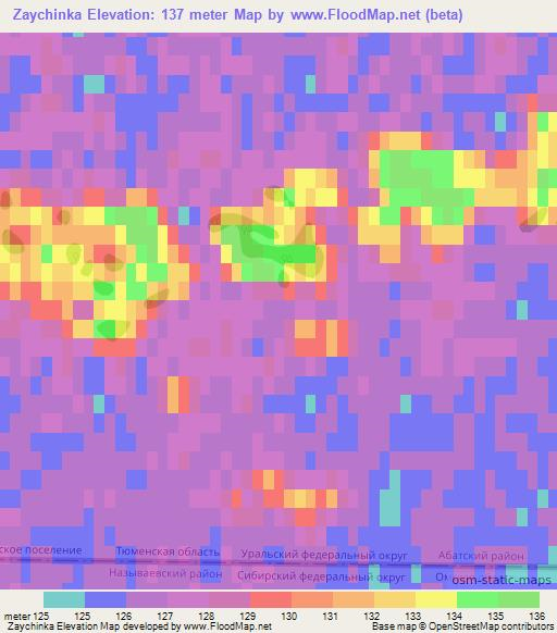 Zaychinka,Russia Elevation Map