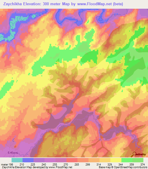 Zaychikha,Russia Elevation Map