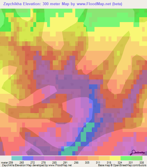 Zaychikha,Russia Elevation Map