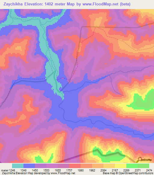 Zaychikha,Russia Elevation Map