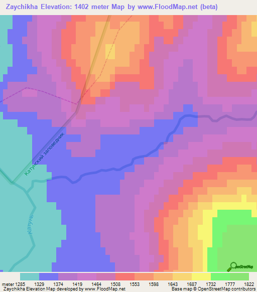 Zaychikha,Russia Elevation Map