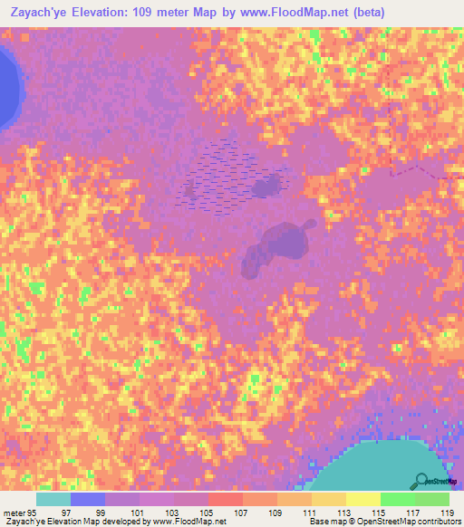 Zayach'ye,Russia Elevation Map