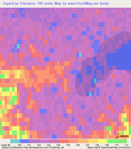 Zayach'ye,Russia Elevation Map