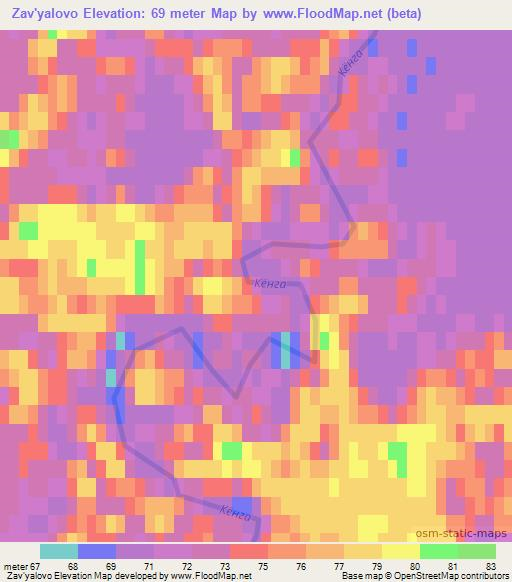 Zav'yalovo,Russia Elevation Map