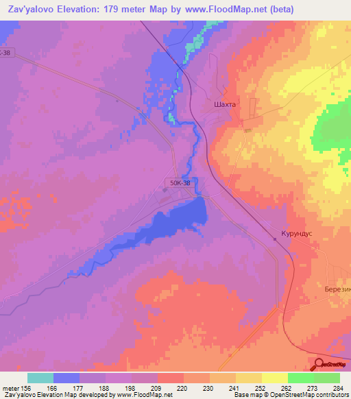 Zav'yalovo,Russia Elevation Map