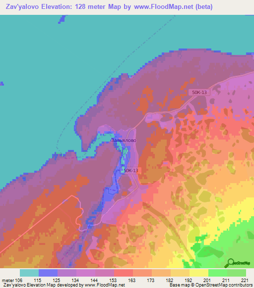 Zav'yalovo,Russia Elevation Map