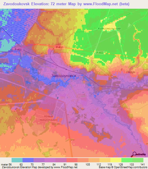 Zavodoukovsk,Russia Elevation Map