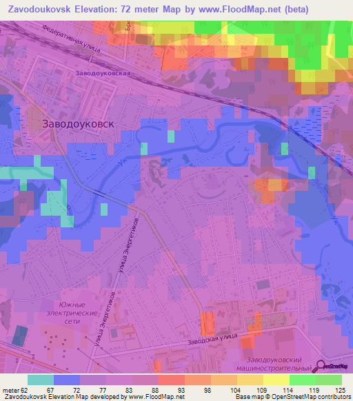 Zavodoukovsk,Russia Elevation Map