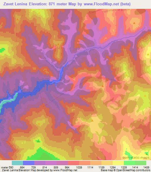 Zavet Lenina,Russia Elevation Map