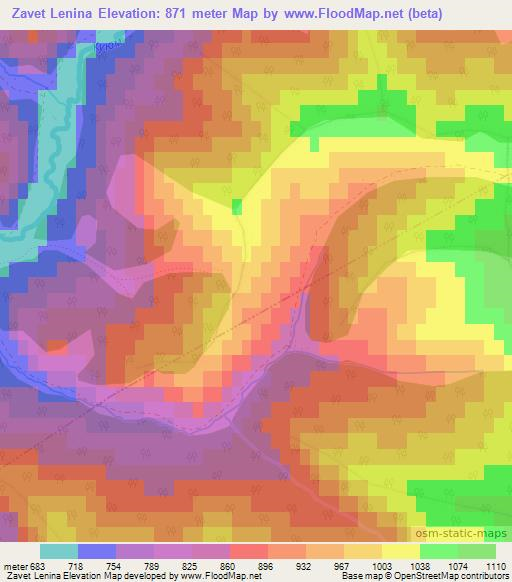 Zavet Lenina,Russia Elevation Map