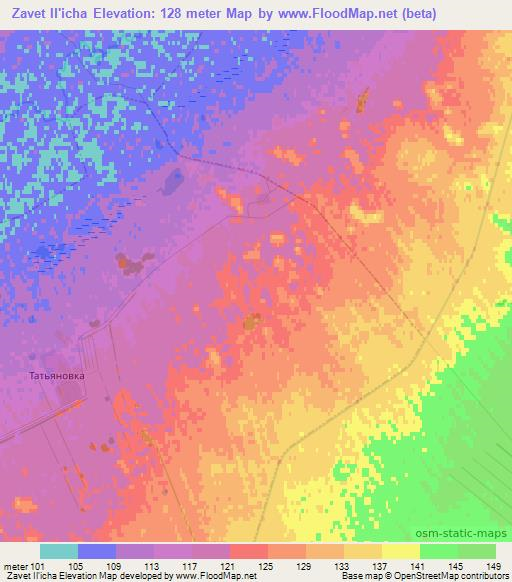 Zavet Il'icha,Russia Elevation Map