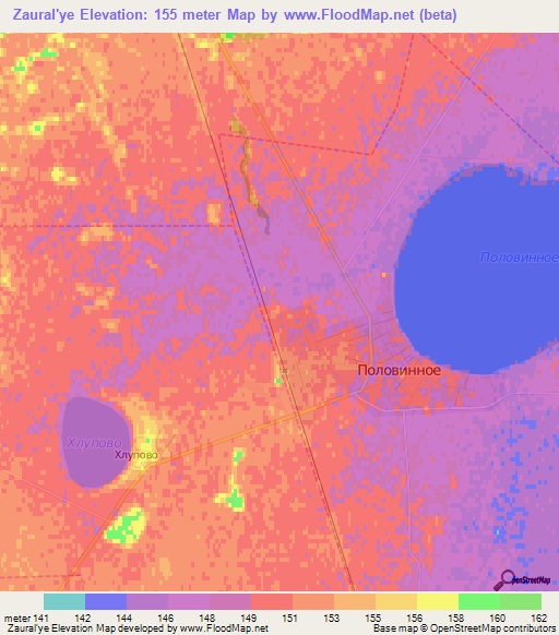 Zaural'ye,Russia Elevation Map