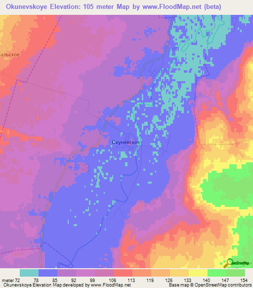 Okunevskoye,Russia Elevation Map