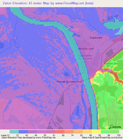 Zaton,Russia Elevation Map