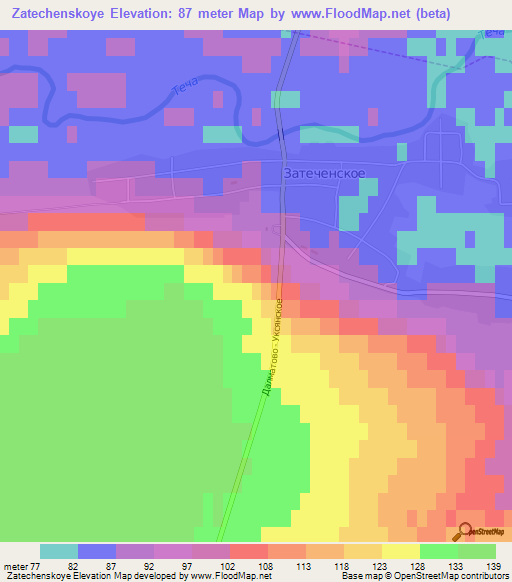 Zatechenskoye,Russia Elevation Map