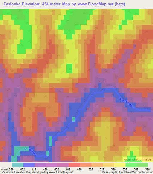 Zaslonka,Russia Elevation Map