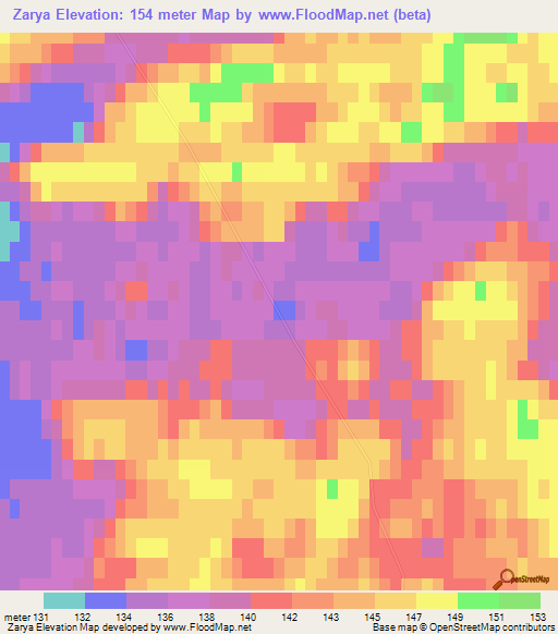 Zarya,Russia Elevation Map