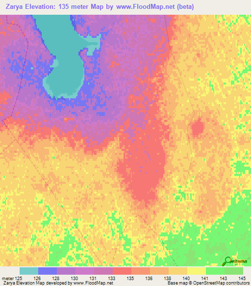 Zarya,Russia Elevation Map