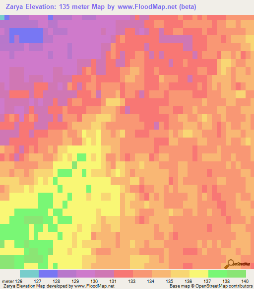 Zarya,Russia Elevation Map