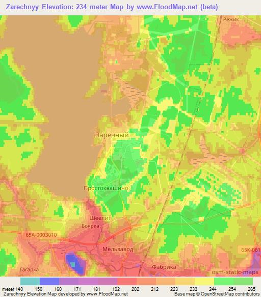 Zarechnyy,Russia Elevation Map