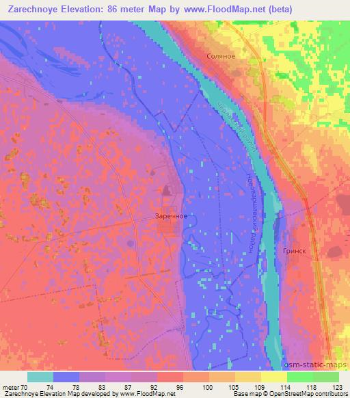 Zarechnoye,Russia Elevation Map