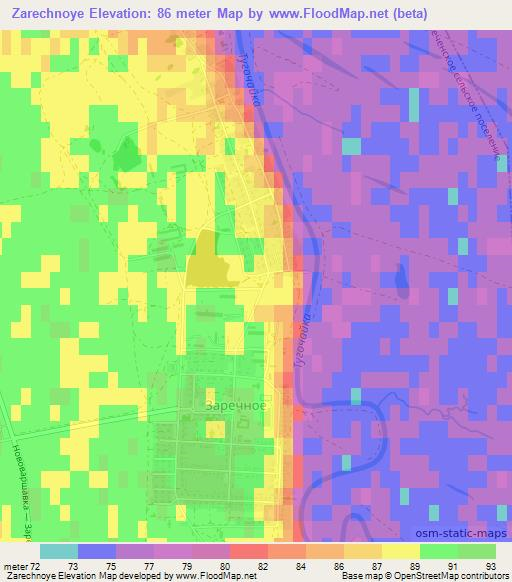 Zarechnoye,Russia Elevation Map