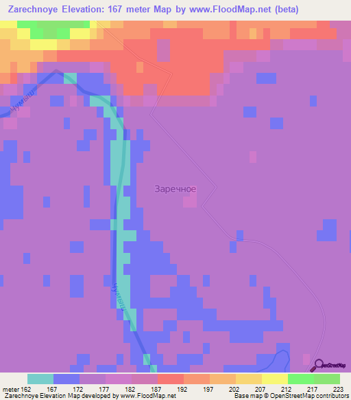 Zarechnoye,Russia Elevation Map