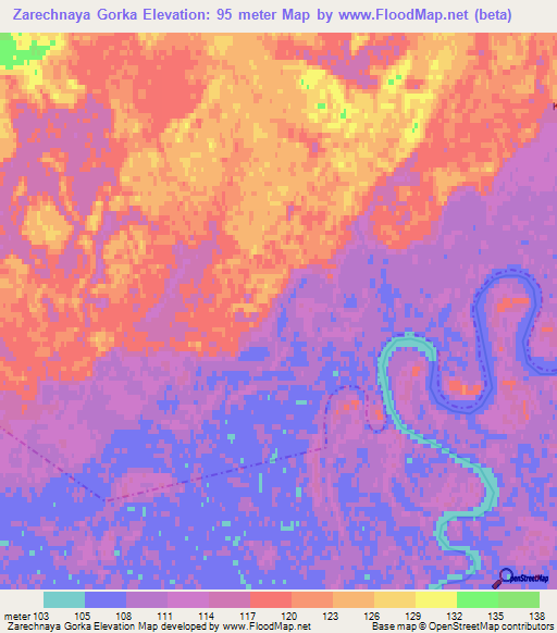 Zarechnaya Gorka,Russia Elevation Map