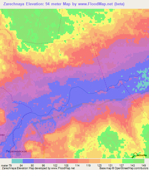 Zarechnaya,Russia Elevation Map