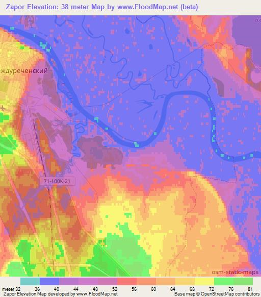 Zapor,Russia Elevation Map