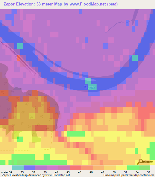 Zapor,Russia Elevation Map