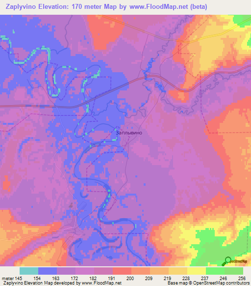 Zaplyvino,Russia Elevation Map