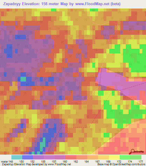 Zapadnyy,Russia Elevation Map