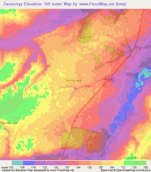 Zaozernyy,Russia Elevation Map