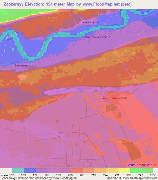 Zaozernyy,Russia Elevation Map