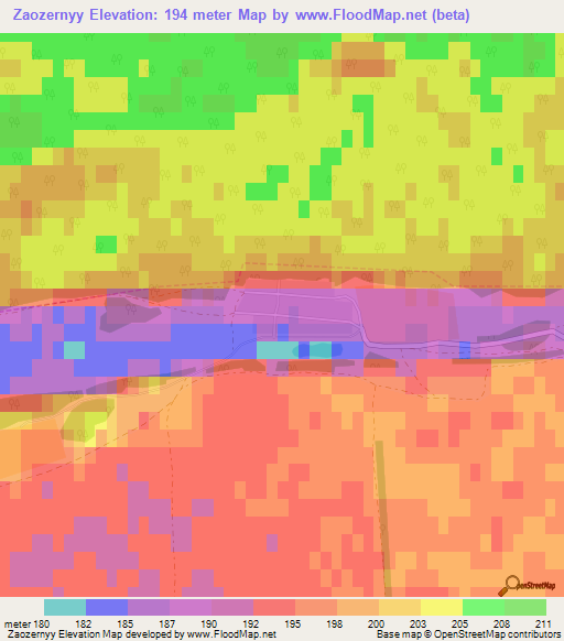 Zaozernyy,Russia Elevation Map