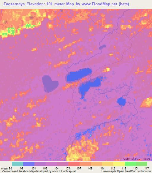 Zaozernaya,Russia Elevation Map