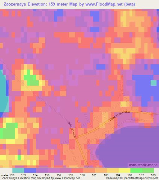 Zaozernaya,Russia Elevation Map